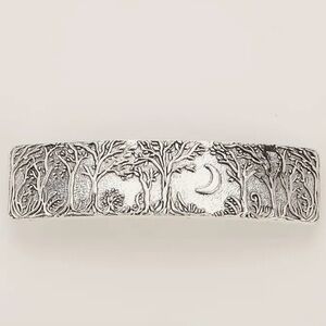 Silver stainless steel Moon Forest Hair barrette clip